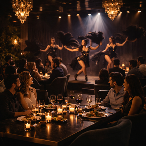 Danseuses burlesques sous les chandeliers